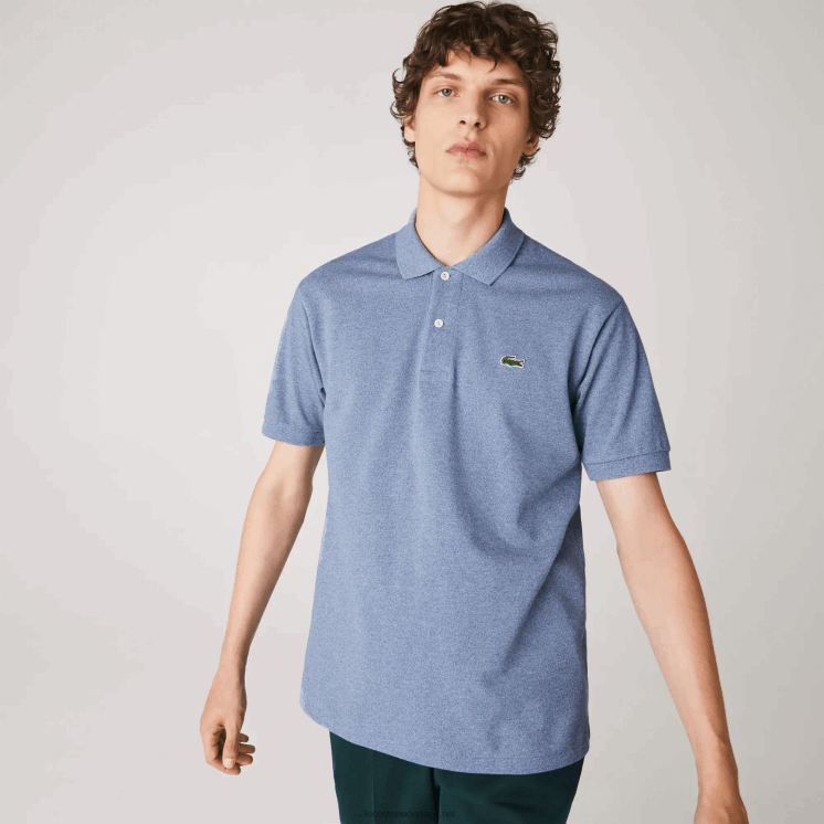 Lacoste originele l.12.12 gemêleerde polo 0828H128 blauwe ruggegraat 1gf Heren