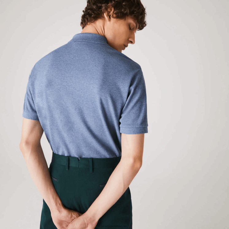 Lacoste originele l.12.12 gemêleerde polo 0828H128 blauwe ruggegraat 1gf Heren