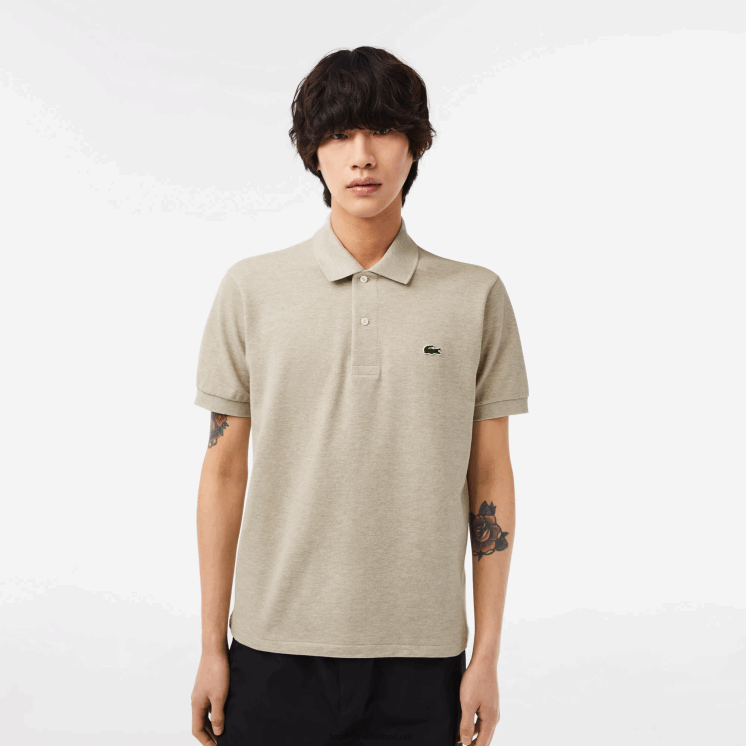 Lacoste originele l.12.12 gemêleerde polo 0828H167 beige kd4 Heren
