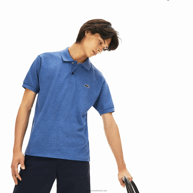 Lacoste originele l.12.12 gemêleerde polo 0828H865 blauwe chine 5k Heren