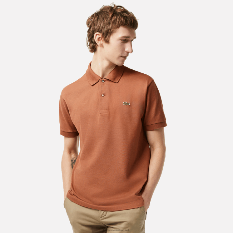 Lacoste originele l.12.12 polo 0828H104 lichtbruin lfa Heren