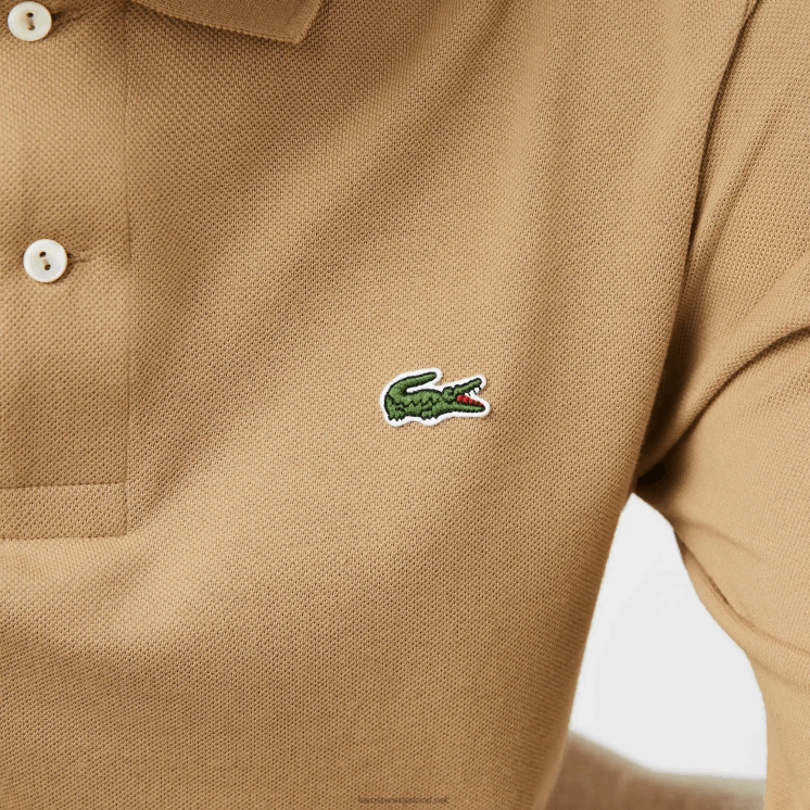 Lacoste originele l.12.12 polo met lange mouwen 0828H1221 beige 02s Heren
