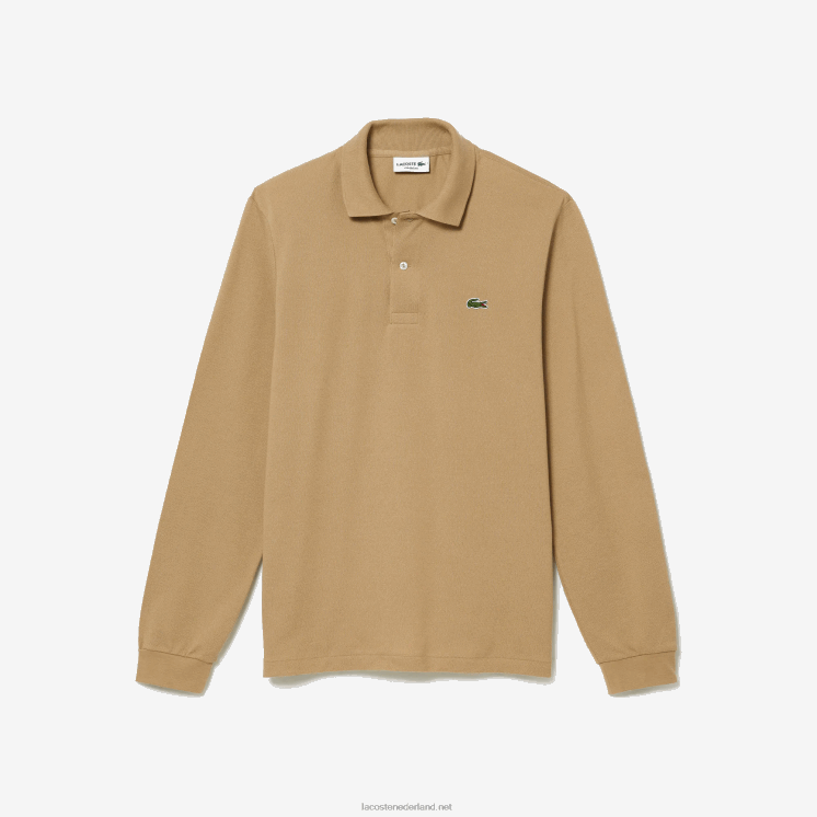 Lacoste originele l.12.12 polo met lange mouwen 0828H1221 beige 02s Heren