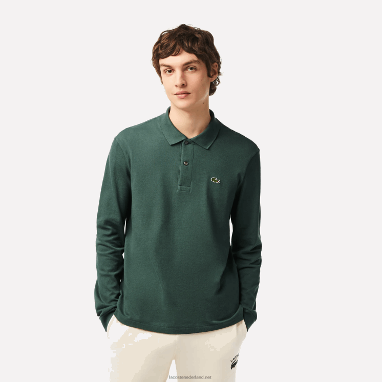 Lacoste originele l.12.12 polo met lange mouwen 0828H1301 groen 5hx Heren