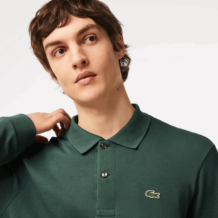 Lacoste originele l.12.12 polo met lange mouwen 0828H1301 groen 5hx Heren