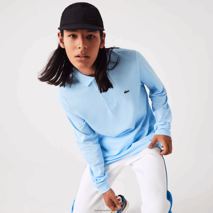 Lacoste originele l.12.12 polo met lange mouwen 0828H643 blauwe hbp Heren