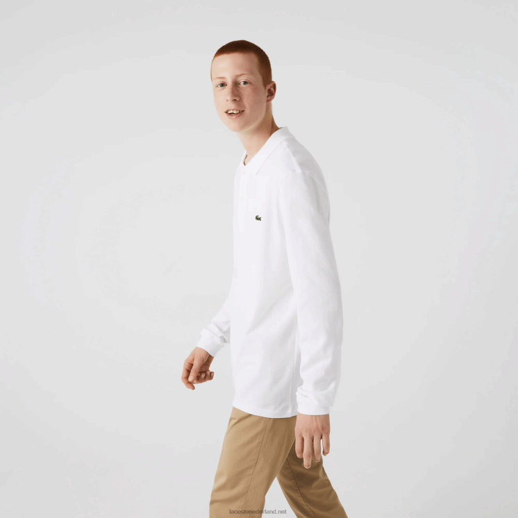 Lacoste originele l.12.12 polo met lange mouwen 0828H644 wit 001 Heren