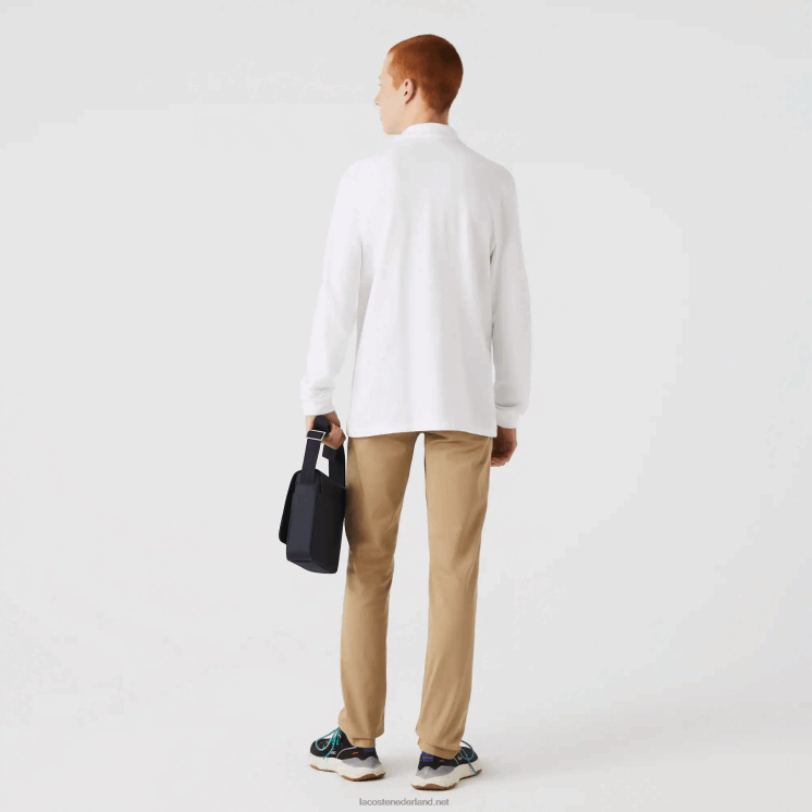 Lacoste originele l.12.12 polo met lange mouwen 0828H644 wit 001 Heren