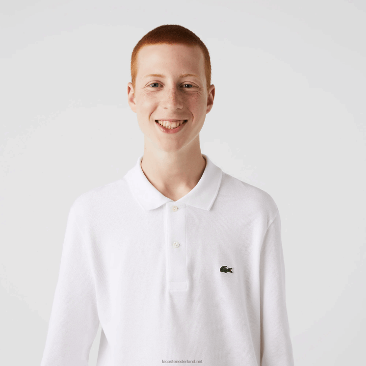 Lacoste originele l.12.12 polo met lange mouwen 0828H644 wit 001 Heren