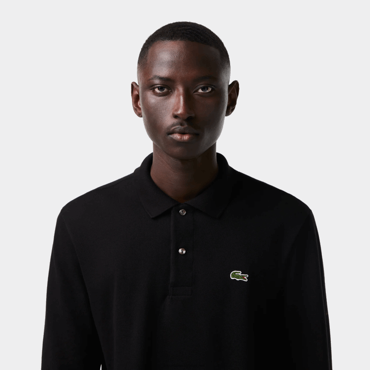 Lacoste originele l.12.12 polo met lange mouwen 0828H645 zwart 031 Heren
