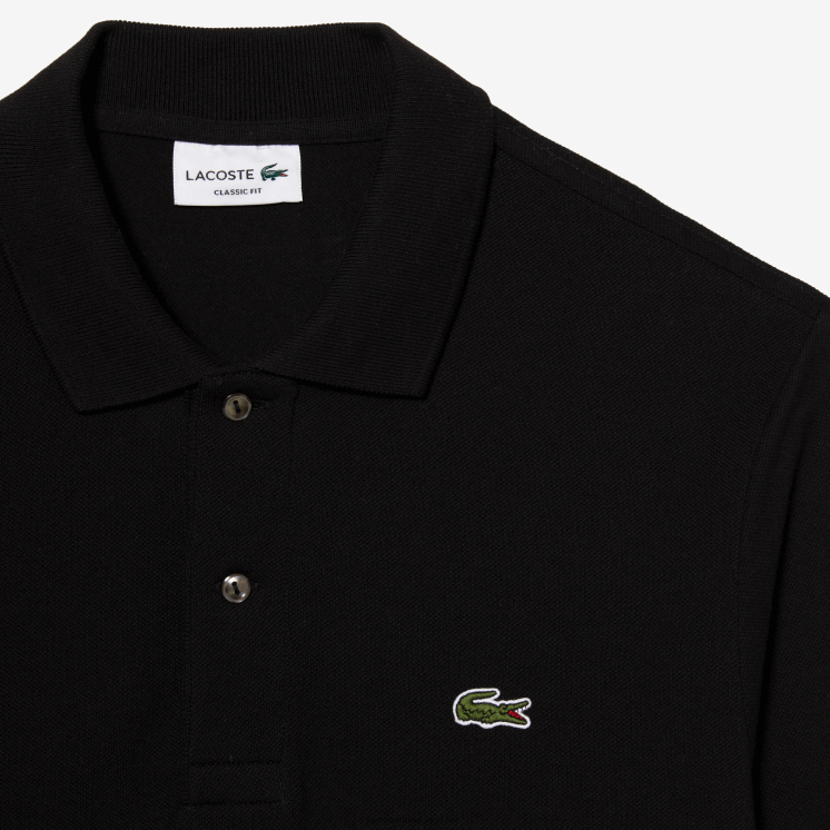 Lacoste originele l.12.12 polo met lange mouwen 0828H645 zwart 031 Heren