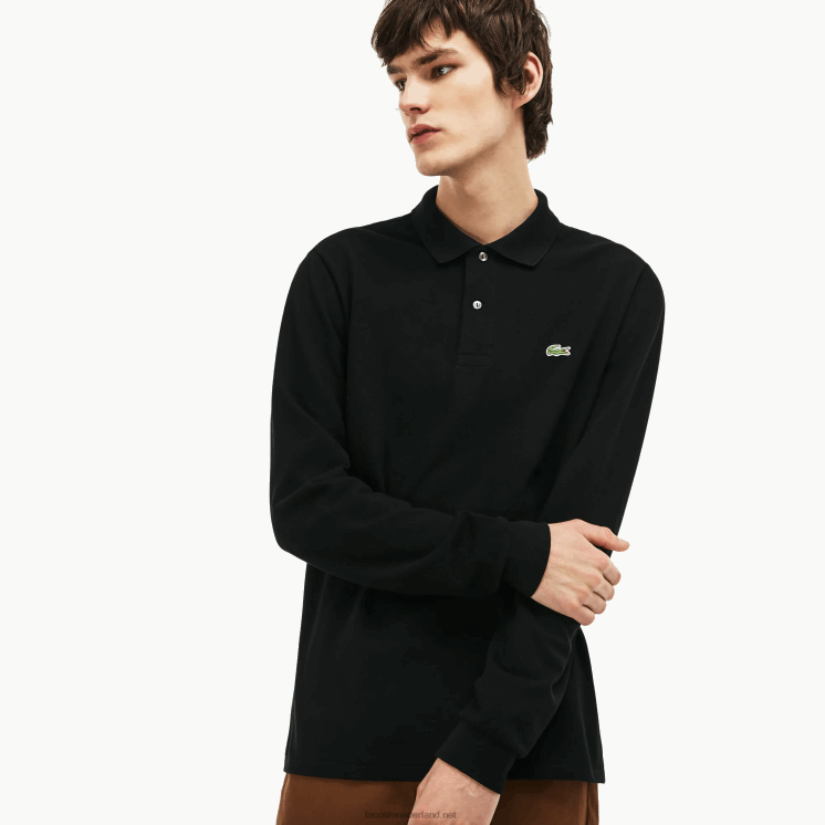 Lacoste originele l.12.12 polo met lange mouwen 0828H645 zwart 031 Heren