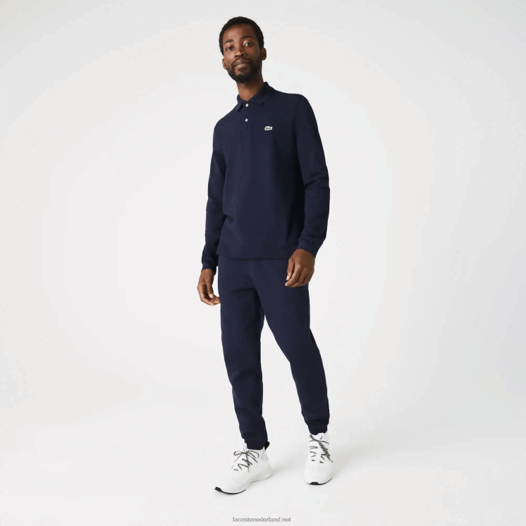 Lacoste originele l.12.12 polo met lange mouwen 0828H646 marineblauw 166 Heren