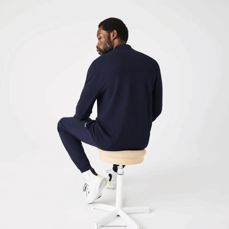 Lacoste originele l.12.12 polo met lange mouwen 0828H646 marineblauw 166 Heren