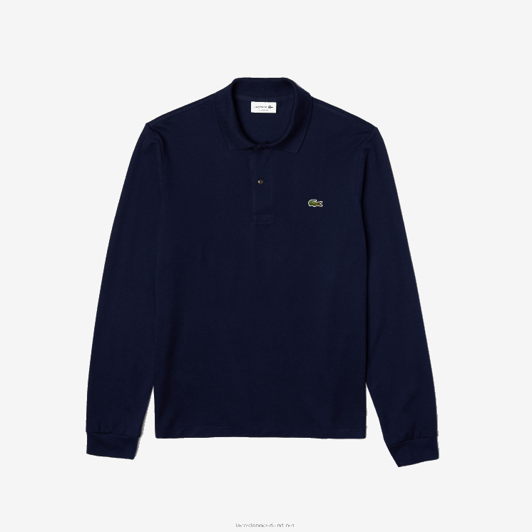 Lacoste originele l.12.12 polo met lange mouwen 0828H646 marineblauw 166 Heren
