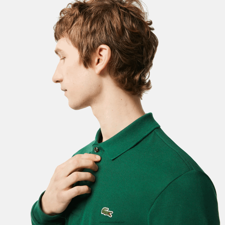 Lacoste originele l.12.12 polo met lange mouwen 0828H746 groen 132 Heren