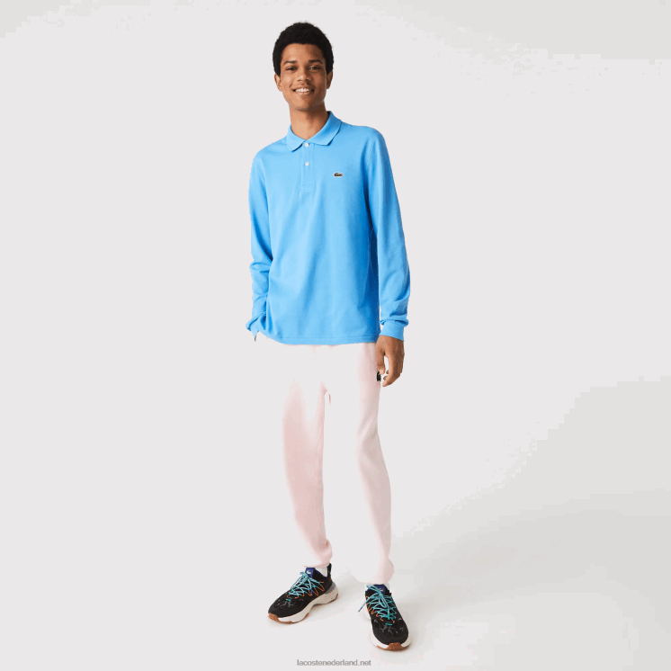 Lacoste originele l.12.12 polo met lange mouwen 0828H821 blauw 4xa Heren