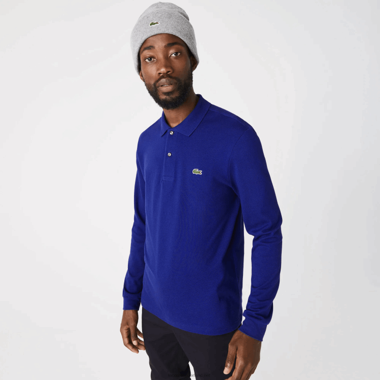 Lacoste originele l.12.12 polo met lange mouwen 0828H864 blauwe bdm Heren