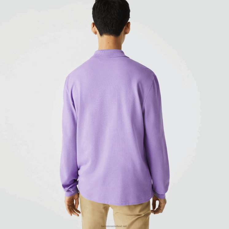 Lacoste originele l.12.12 polo met lange mouwen 0828H945 paarse gfu Heren