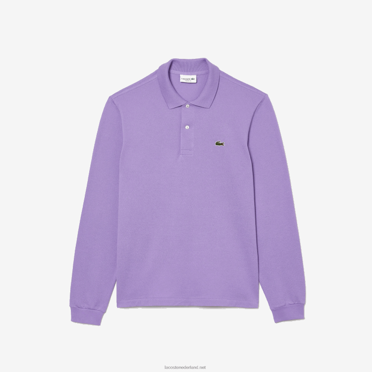 Lacoste originele l.12.12 polo met lange mouwen 0828H945 paarse gfu Heren