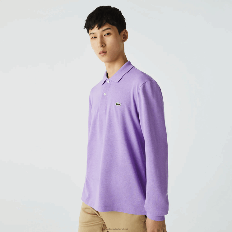 Lacoste originele l.12.12 polo met lange mouwen 0828H945 paarse gfu Heren