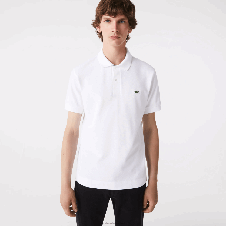 Lacoste originele l.12.12 polo met zwaar katoenen piqué 0828H249 wit 001 Heren
