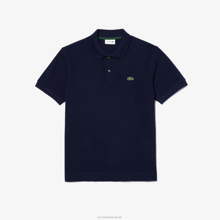 Lacoste originele l.12.12 polo met zwaar katoenen piqué 0828H250 marineblauw 166 Heren