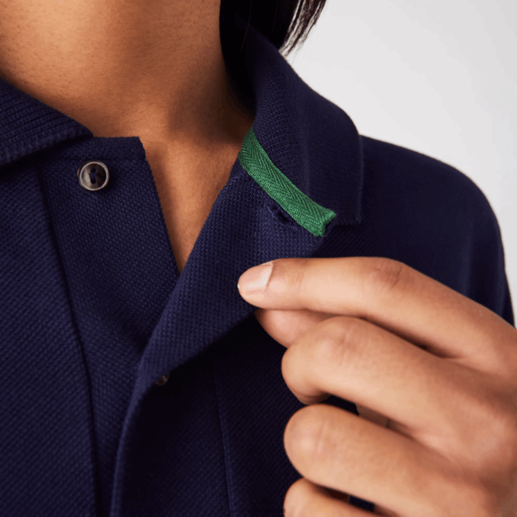Lacoste originele l.12.12 polo met zwaar katoenen piqué 0828H250 marineblauw 166 Heren