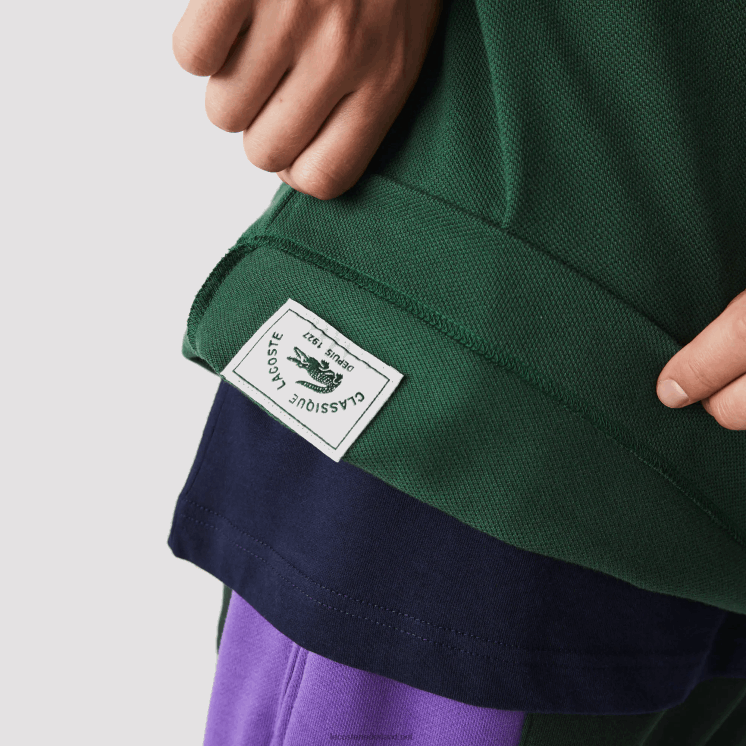 Lacoste originele l.12.12 polo met zwaar katoenen piqué 0828H252 groen 132 Heren