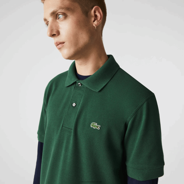 Lacoste originele l.12.12 polo met zwaar katoenen piqué 0828H252 groen 132 Heren
