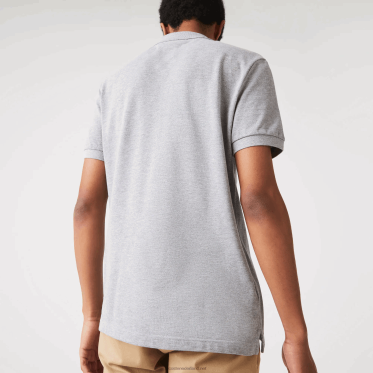 Lacoste originele l.12.12 slim fit polo 0828H1267 grijze knik erf Heren