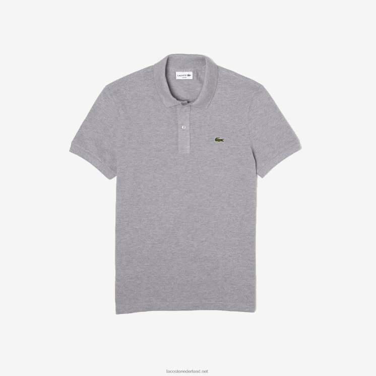 Lacoste originele l.12.12 slim fit polo 0828H1267 grijze knik erf Heren