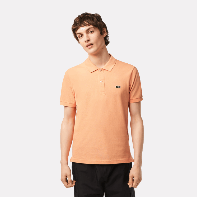 Lacoste originele l.12.12 slim fit polo 0828H157 lichtoranje heb Heren