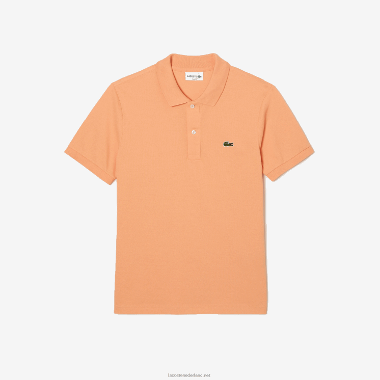 Lacoste originele l.12.12 slim fit polo 0828H157 lichtoranje heb Heren