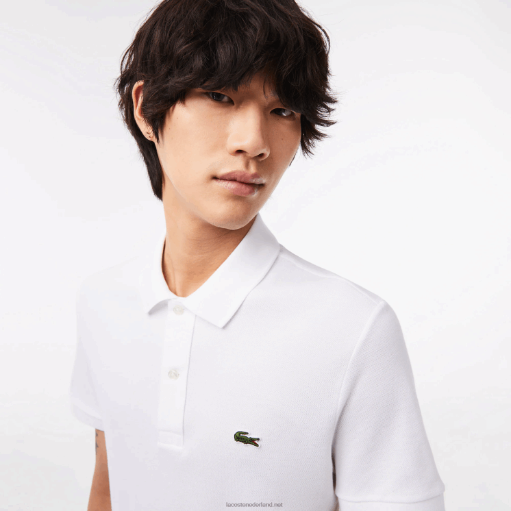 Lacoste originele l.12.12 slim fit polo 0828H158 wit 001 Heren