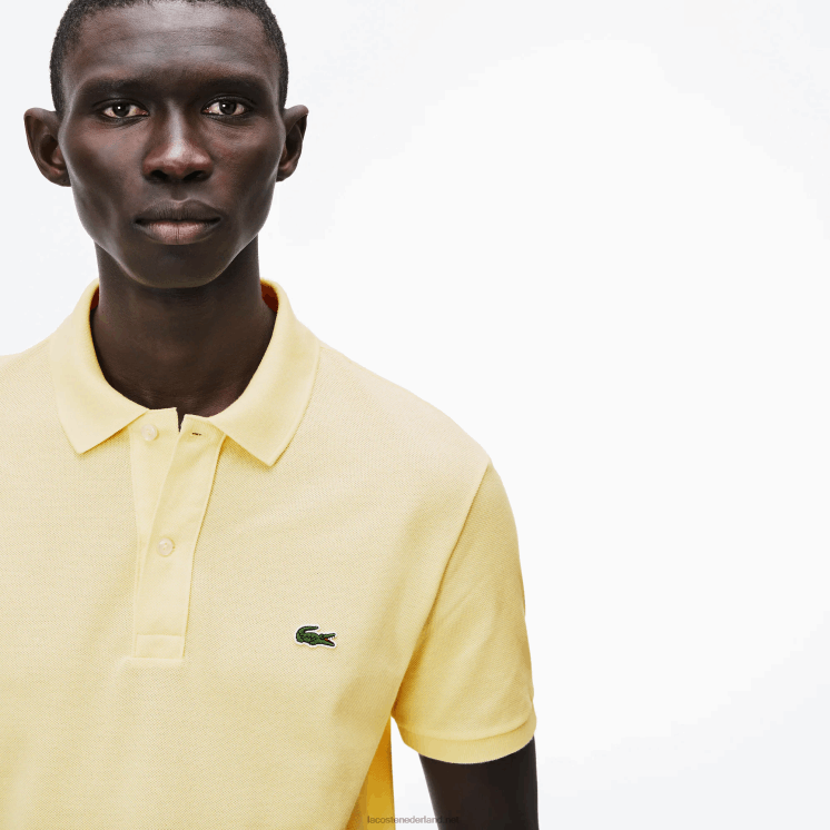 Lacoste originele l.12.12 slim fit polo 0828H220 geel 107 Heren