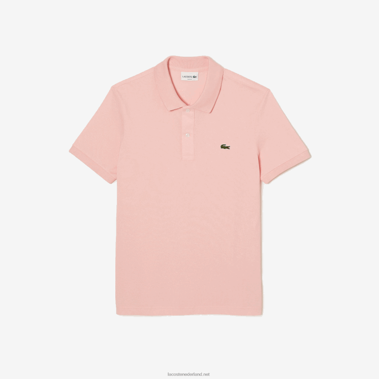 Lacoste originele l.12.12 slim fit polo 0828H243 roze kf9 Heren