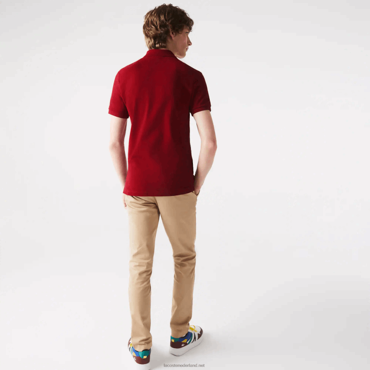 Lacoste originele l.12.12 slim fit polo 0828H655 bordeaux 476 Heren