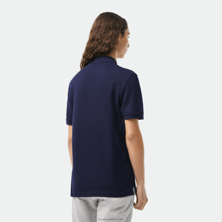 Lacoste originele l.12.12 slim fit polo 0828H685 marineblauw 166 Heren