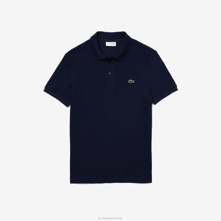 Lacoste originele l.12.12 slim fit polo 0828H685 marineblauw 166 Heren