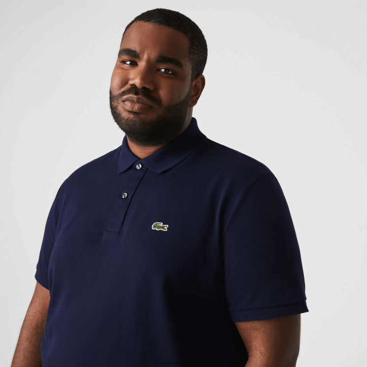 Lacoste originele l.12.12 slim fit polo 0828H685 marineblauw 166 Heren