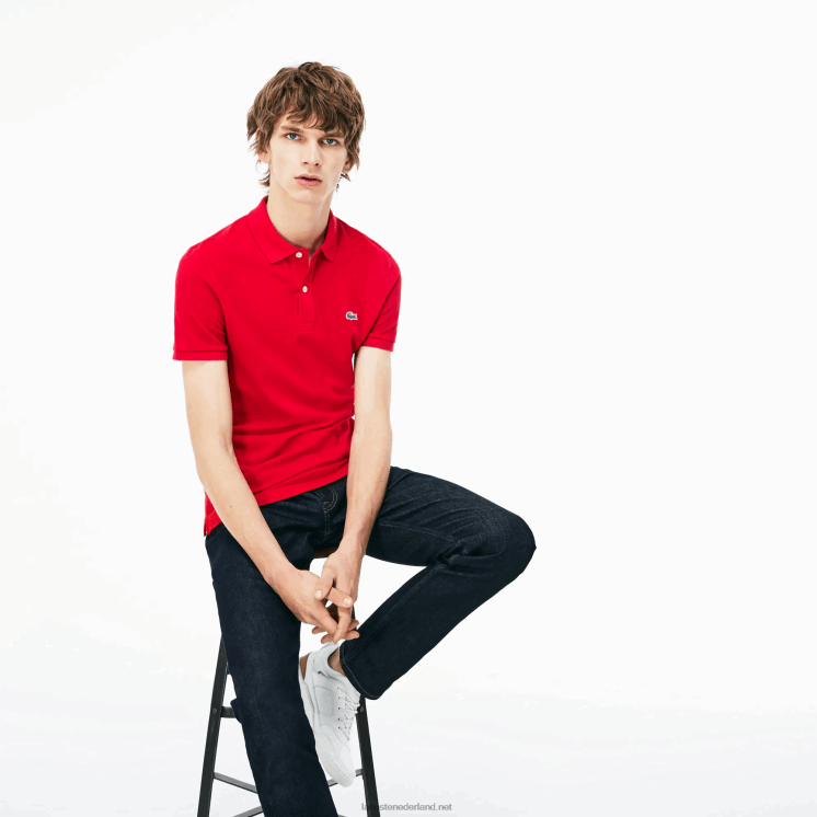 Lacoste originele l.12.12 slim fit polo 0828H752 rood 240 Heren