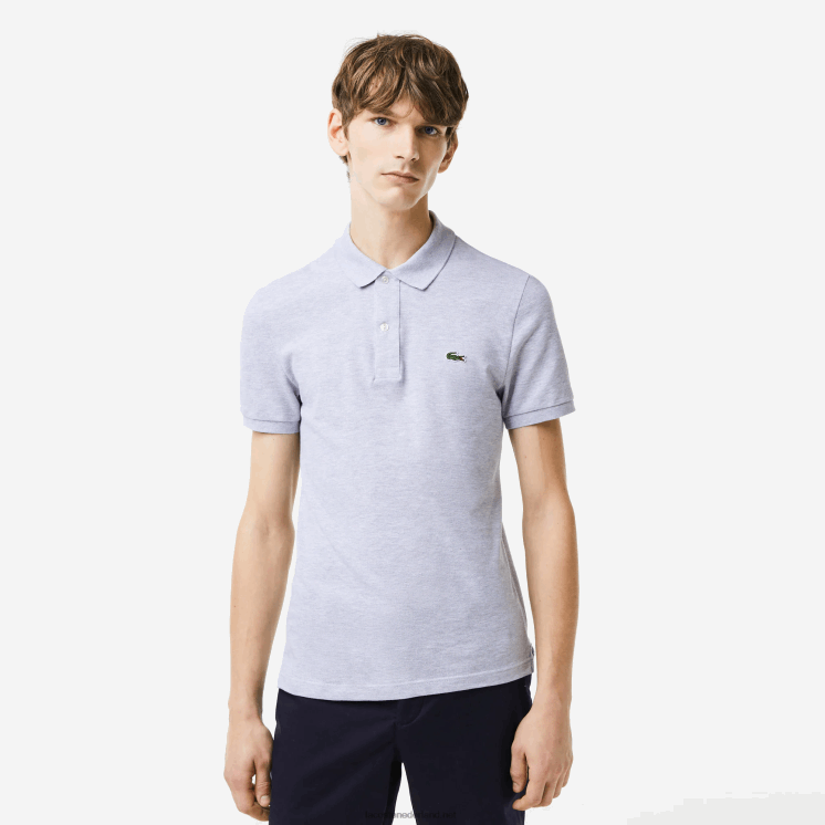 Lacoste originele l.12.12 slim fit polo 0828H766 grijze chine ca Heren