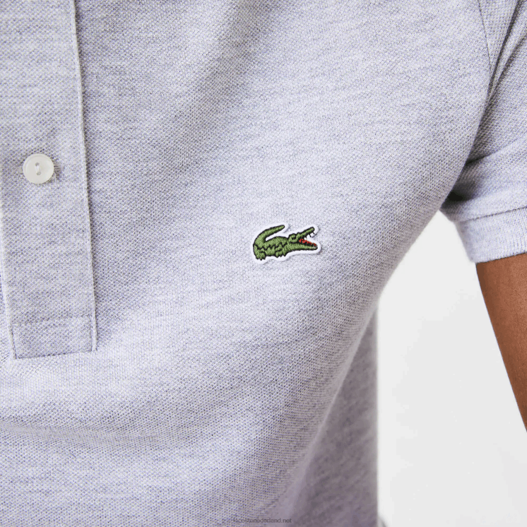 Lacoste originele l.12.12 slim fit polo 0828H766 grijze chine ca Heren