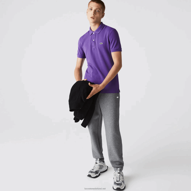 Lacoste originele l.12.12 slim fit polo 0828H789 paarse s5z Heren