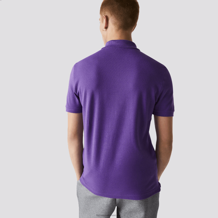 Lacoste originele l.12.12 slim fit polo 0828H789 paarse s5z Heren