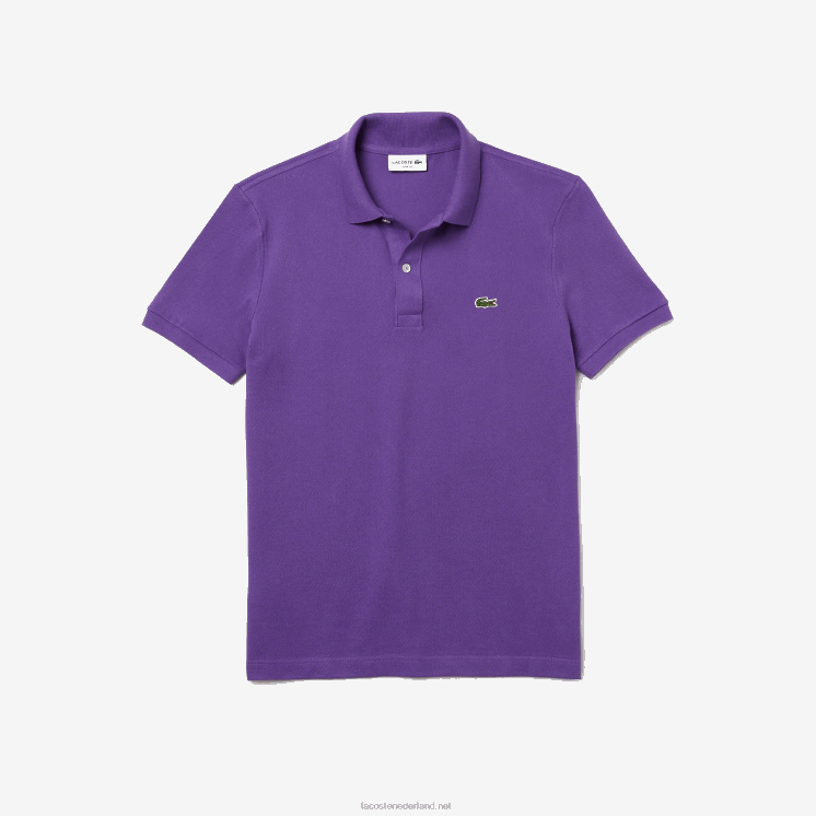 Lacoste originele l.12.12 slim fit polo 0828H789 paarse s5z Heren