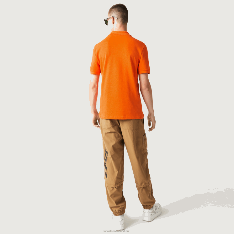 Lacoste originele l.12.12 slim fit polo 0828H876 oranje z4d Heren