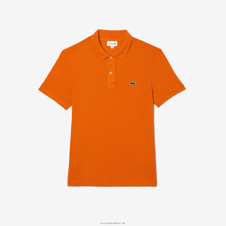 Lacoste originele l.12.12 slim fit polo 0828H876 oranje z4d Heren