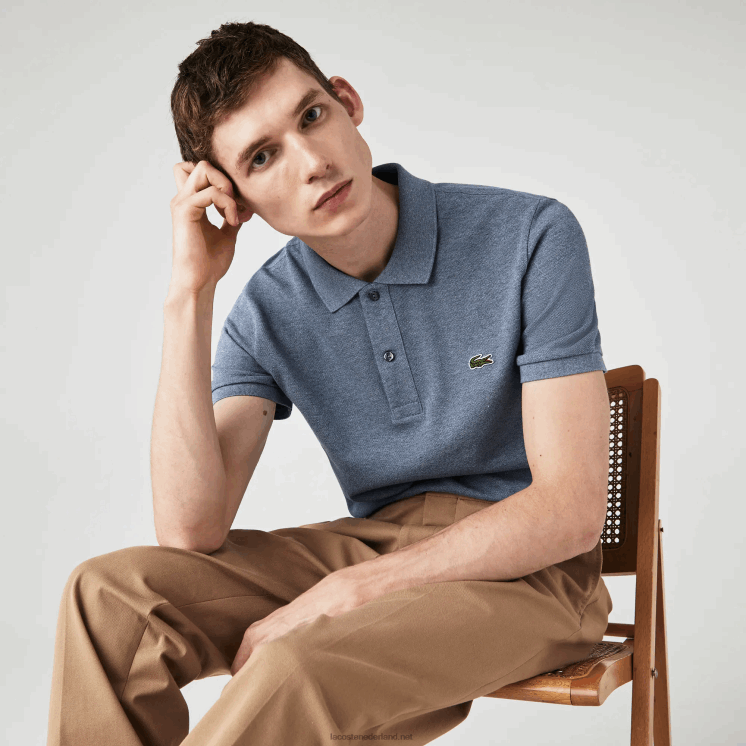 Lacoste originele l.12.12 slim fit polo 0828H883 blauwe ruggegraat 1gf Heren